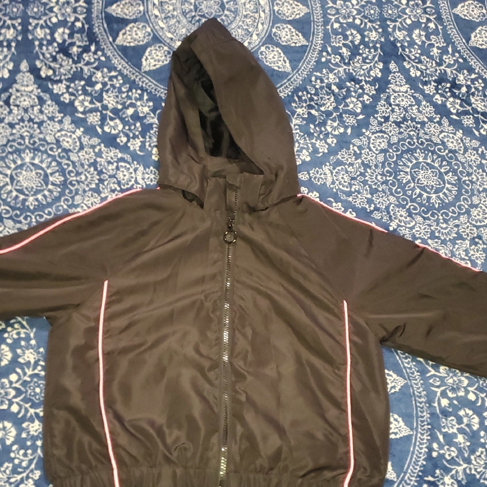 H&M Kids Black Puffer Jacket with Pink Trim